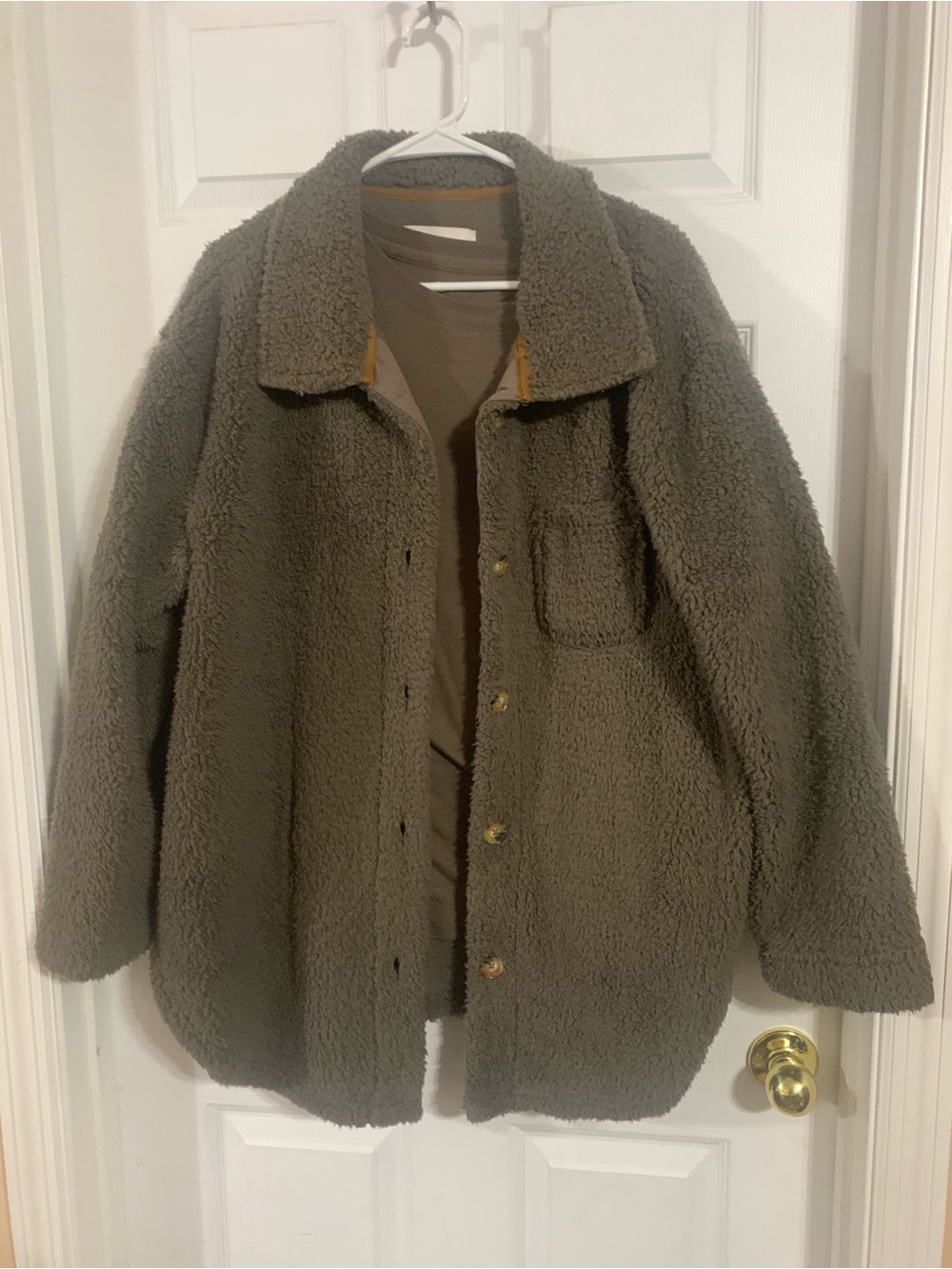 Koolaburra Olive Green Sherpa Shirt Jacket